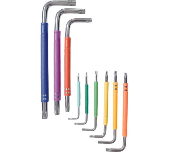 Набор ключей WIEDERKRAFT TORX 1,5-10 мм, 9 шт, сталь S2 WDK-TS1050