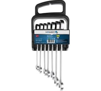 Набор комбинированных ключей HOEGERT TECHNIK трещоточные, 10- 19 мм, 7 шт. сталь CrV 6140 HT1R397