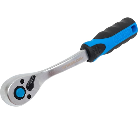 Трещотка HOEGERT TECHNIK изогнутая, с кнопкой 3/8, 72 зубца HT1R328 1