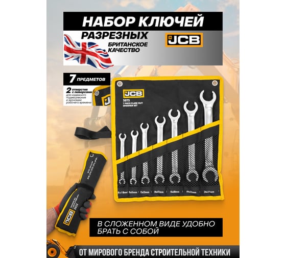 Набор ключей разрезных JCB 7 предметов -5075(61297) JCB-5075(61297)