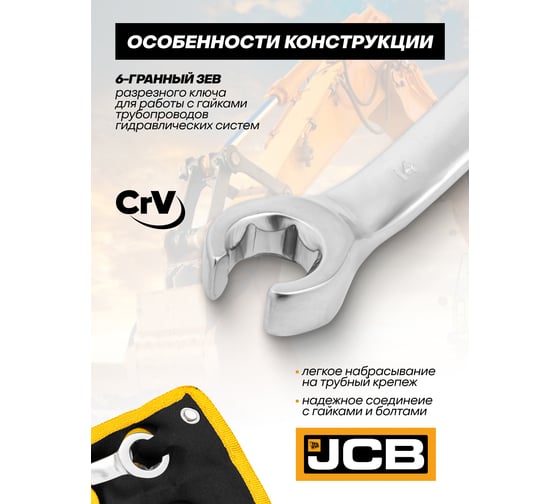 Набор ключей разрезных JCB 7 предметов -5075(61297) JCB-5075(61297)