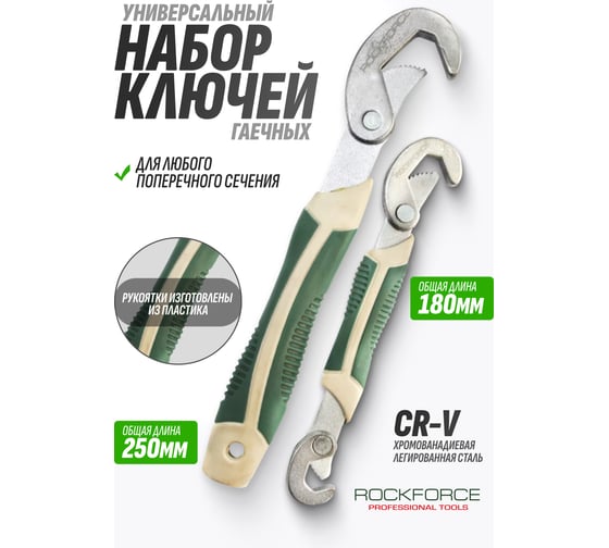 Ключи гаечные универсальные разводные Rockforce 9-22, 23-32 RF-5023(48172)