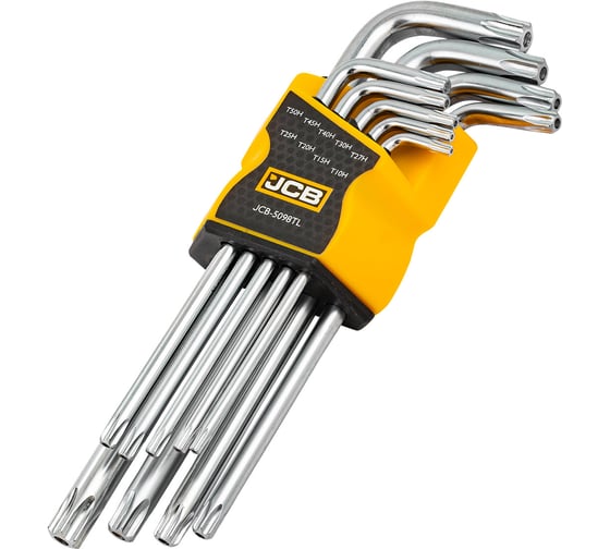 Набор ключей TORX Г-образных длинных JCB 9 предметов -5098TL(60964) JCB-5098TL(60964)