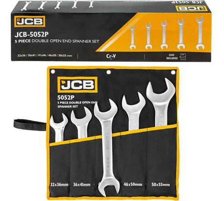 Набор ключей рожковых JCB 5 предметов JCB-5052P(61291)