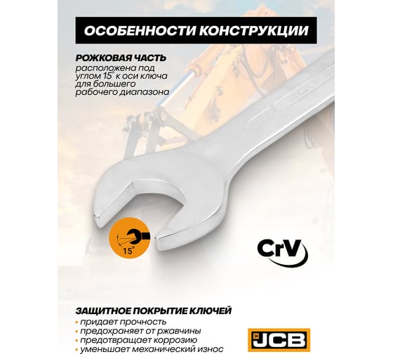 Набор ключей рожковых JCB 5 предметов -5052P(61291) JCB-5052P(61291)