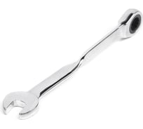 Комбинированный ключ HORTZ трещоточный удлиненный 19х19 с изогнутой рукояткой хромированный HOR 121245