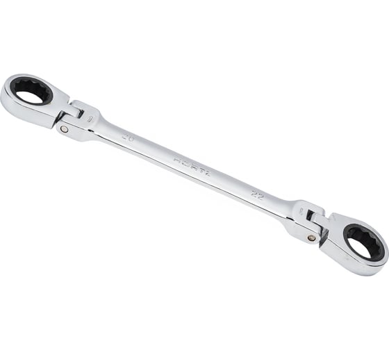 Накидной двусторонний ключ HORTZ 20х22 трещ/шарн. хромированный HOR 118764