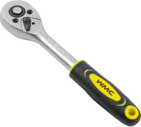 Трещотка WMC TOOLS реверсивная, с резиновой ручкой, 3/8''(L-200мм,24зуб.) WMC-80234(48824)