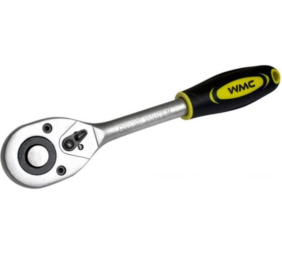 Трещотка WMC TOOLS реверсивная, с резиновой ручкой, 1/4''(L-155мм,24зуб.) 48822 80224