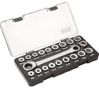 Накидной ключ с трещоткой и набором насадок REKON RW1240 14х19 мм, CrV, 20 предметов 053020