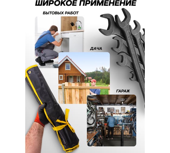 Набор комбинированных ключей WMC TOOLS 25 предметов WMC-5261P Black(62063)