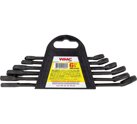 Набор комбинированных ключей WMC TOOLS 6 предметов WMC-5068 Black(62047) 1