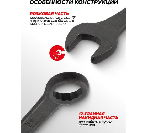 Набор комбинированных ключей WMC TOOLS 6 предметов WMC-5068 Black(62047)