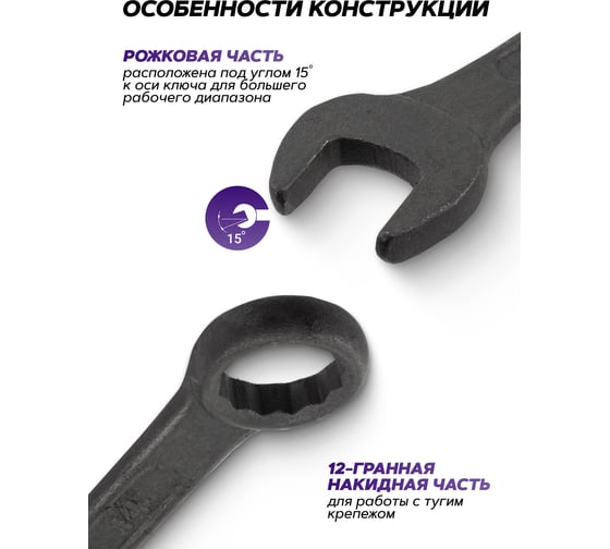 Набор ключей комбинированных 16 предметов Помощник 5161MP Black(62092)