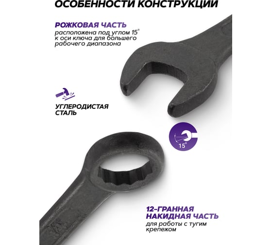 Набор ключей комбинированных Помощник 25 предметов 5261PD Black(62102)