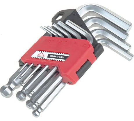 Набор коротких имбусовых ключей шестигранников HEX с шаром ARNEZI 10 предметов R1060039