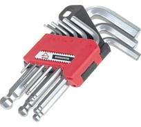 Набор имбусовых ключей HEX ARNEZI (шестигранников) с шаром, 9 предметов, короткие R1060036