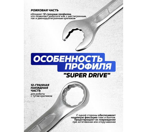 Ключ комбинированный Forsage с профилем Super drive 6мм, на пластиковом держателе F-75506SD(27251)