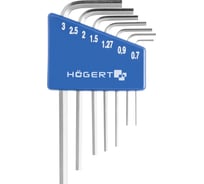 Набор шестигранных Г- образных ключей HOEGERT TECHNIK 0,71- 3 мм, CrV, 7 шт. HT1W800