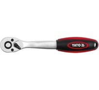 Трещотка YATO пластмассовая ручка, изогнутая, 72 зубца, 1/4, 145 мм YT-0319 37130319 092 1