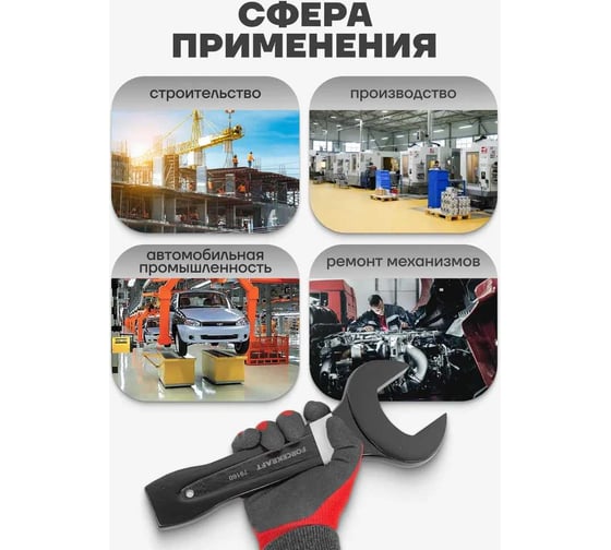 Рожковый ключ Forcekraft ударный односторонний 60мм FK-79160(26875)