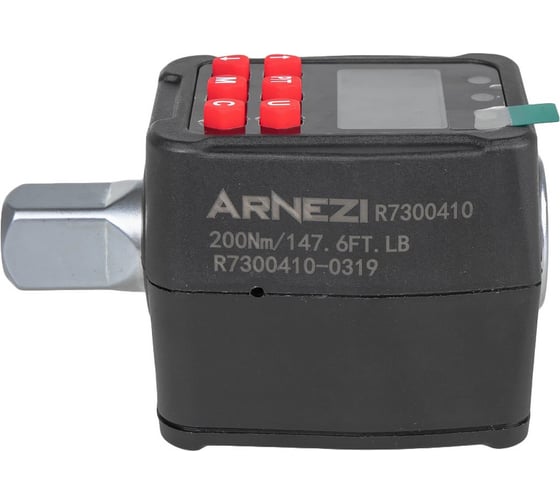 Ключ динамометрический ARNEZI 1/2" 10-200 Нм, цифровой в кейсе с переходниками L=75мм R7300410