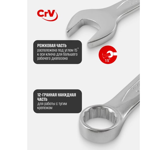 Набор ключей комбинированных Forcekraft 26 предметов FK-5261P+1(64862)