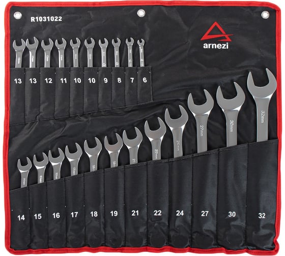 Набор ключей комбинированных ARNEZI 22пр. в сумке (6-32мм) R1031022