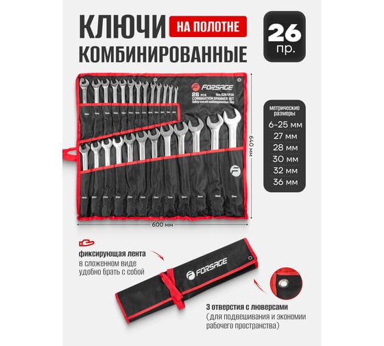 Набор ключей комбинированных Forsage 26пр. F-5261P36(7028)