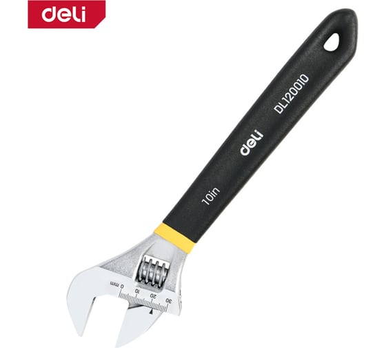 Разводной ключ DELI 250 мм DL120010 (диапазон захвата 0-32 мм, обливная ручка) 178968