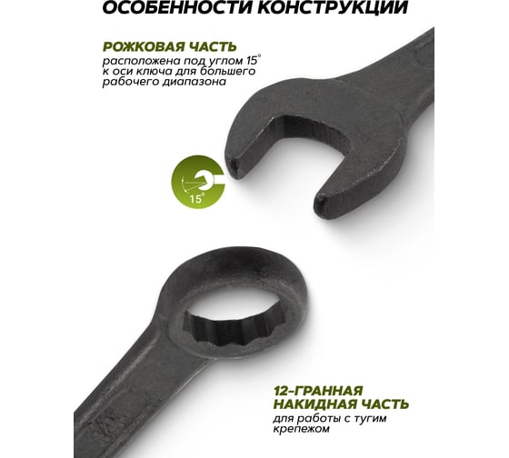 Набор ключей комбинированных ForsLine 12 предметов FL-5124MP BLACK(64736)