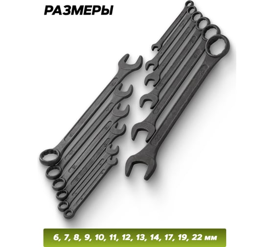 Набор ключей комбинированных ForsLine 12 предметов FL-5123MP BLACK(64738)