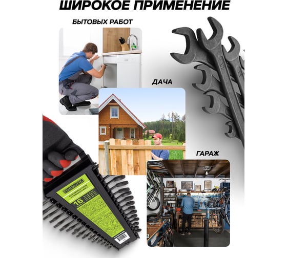 Набор ключей комбинированных ForsLine 16 предметов FL-5161MP BLACK(64742)