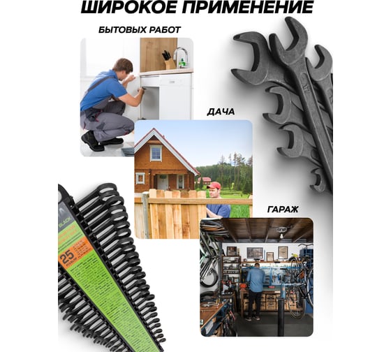 Набор ключей комбинированных ISMA 25 предметов ISMA-5262MP BLACK(64751)