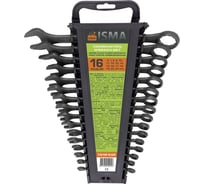 Набор ключей комбинированных ISMA 16 предметов ISMA-5161MP BLACK(64743)