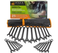Набор ключей комбинированных ISMA 25 предметов ISMA-5261P BLACK(64749)