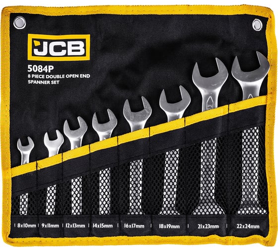 Набор ключей рожковых JCB 8 предметов -5084P(61294)  JCB-5084P(61294)