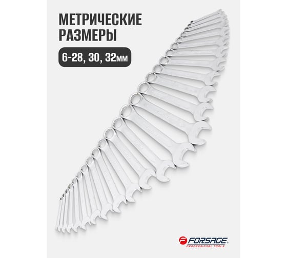 Ключи комбинированные Forsage (6-28мм) F-5261P+1 PREMIUM(64538)