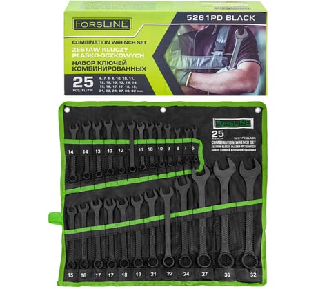 Набор ключей комбинированных ForsLine 25 предметов FL-5261PD BLACK(64752)