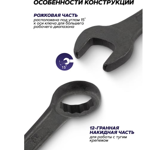 Ключи комбинированные MEGATOOLS набор 14 предметов (10, 12-19, 22, 24, 27, 30, 32мм) MT-5141MP BLACK(64638)