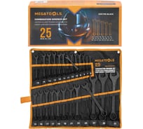 Ключи комбинированные MEGATOOLS набор 25 предметов (6-19, 21, 22, 24, 27, 30, 32мм) MT-5261PD BLACK(64643)