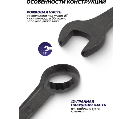 Ключи комбинированные MEGATOOLS набор 25 предметов (6-19, 21, 22, 24, 27, 30, 32мм) MT-5262MP BLACK(64644)