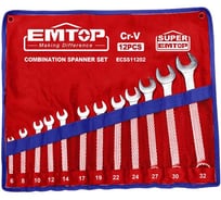 Набор комбинированных гаечных ключей emtop 12 шт, 6-32 мм ECSS11202