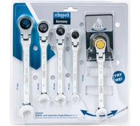 Ключи комбинированные трещоточные с шарниром Scheppach набор 5 предметов (10, 12-14, 17 мм) Sch-51052F(64813)