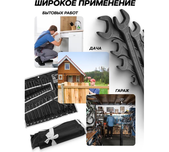 Ключи комбинированные SIGMATOOL набор 25 предметов (6-19, 21, 22, 24, 27, 30, 32мм) BLACK(64654) Sigmatool-5261PD BLACK(64654)