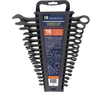 Ключи комбинированные SIGMATOOL набор 16 предметов (6-19, 22, 24 мм) Sigmatool-5161MP BLACK(64650)