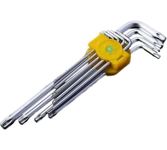 Набор угловых ключей Vitatools Tamper Torx, 9 шт Т10 Т15 Т20 Т25 Т27 Т30 Т40 Т45 Т50 nabor-uglovyh-klyuchey-tamper-torx-9