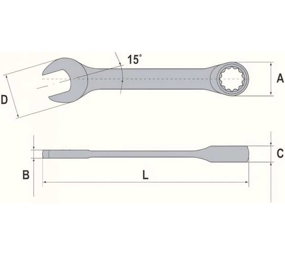 Гаечный ключ Thorvik CSRW10 комбинированный трещоточный короткий, 10 мм 53519