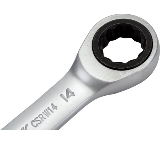 Гаечный ключ Thorvik CSRW14 комбинированный трещоточный короткий, 14 мм 53523