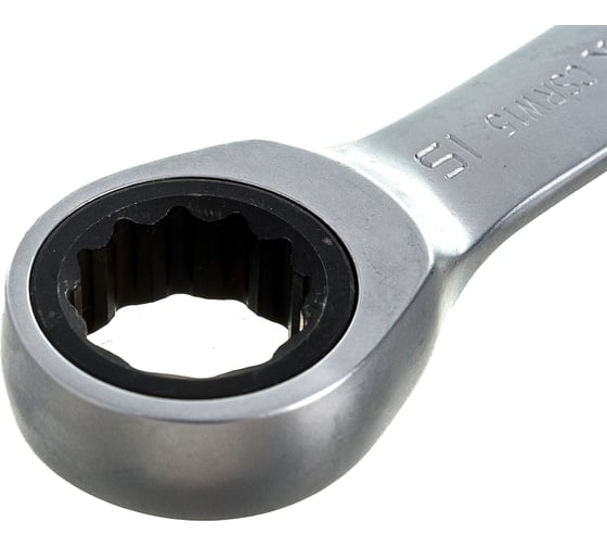Гаечный ключ Thorvik CSRW15 комбинированный трещоточный короткий, 15 мм 53524